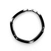 Black & Brushed Steel Link with Steel Cable Inlay Bracelet