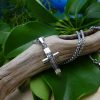 Polished Silver Stainless Steel Cross with CZ Crystal Necklace